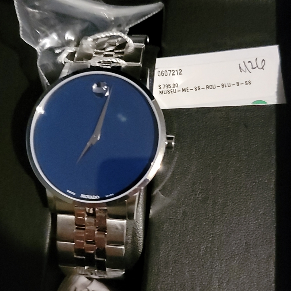 Movado men's blue museum watch
